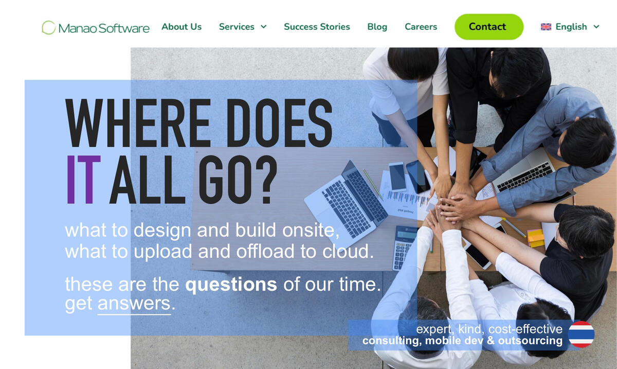 agencyH1 Manao Software strategy marketing landing page upgrade optimized CRO Thailand